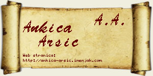 Ankica Arsić vizit kartica